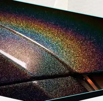 80x152cm Holografinis Vaivorykštė Lazerinis Juodo Vinilo Įvyniojimas Automobilių Lipdukas Lipdukai Putojantis Blizgučiai Filmų Lapas