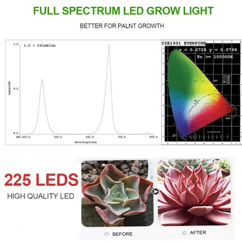 2vnt 1000W Visą Spektrą vidaus LED Grow Lempa Augalų Auginimo Šviesos Palapinėje Fitolampy Fito UV SPINDULIŲ Raudona Mėlyna 225 Led Gėlių Sėklos
