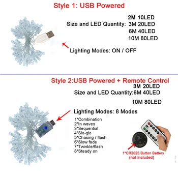 3M/6M/10M Foto Įrašą USB LED String Pasakų Žibintai su baterijomis, Garliava Lauko Kalėdų Kambario Šalis Vestuvių Dekoro Lempos