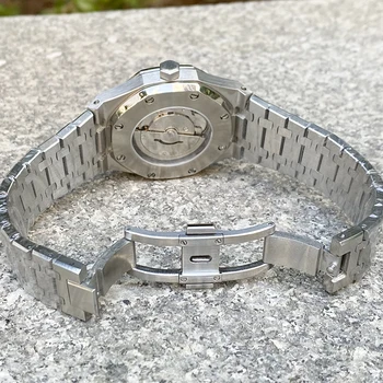 Top vyrų automatinis laikrodis su šlifuoto nerūdijančio plieno atveju 42mm vandeniui safyras baltoji ryšys AAA, 8 varžtai