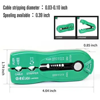 LAOA daugiafunkcį vielos pjovimo kabelis lengvųjų frakcijų pašalinimo įrenginio linijos laidus išpardavimas crimp tool mini nešiojamieji rankiniai įrankiai 0.8-2.6 mm LA815826
