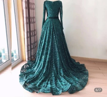 Žalia Prabangus China Prom Dresses 2021 Naujas Moterų Oficialus Vakarėlis Ilgomis Rankovėmis Vakarinę Suknelę Tamsiai Mėlynos Vestidos De Gala