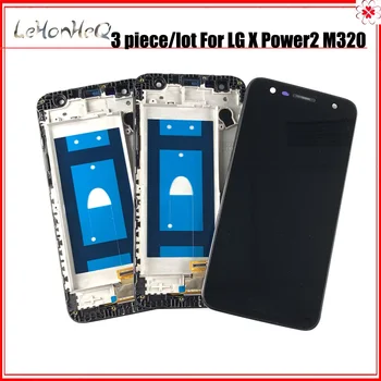 3 Gabalas/daug 5.5 colių LCD Originalus M320 Ekrano rėmas LG X 2 Galios Lcd K10 Galios Ekranas Jutiklinis ekranas Stiklas, skaitmeninis keitiklis Asamblėja