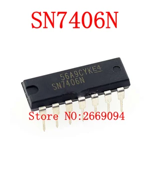 50PCS /100VNT SN7406N DM7406N HD7406P SN7406 7406P 7406N 7406 visiškai naujas originalus autentiškas Inline DIP14