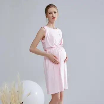 Moterų Slaugos suknelė slaugos nightdress modalinis motinystės nightdress skraiste