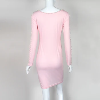 Šalies Moterų Pavasario Duobute Mini Suknelė Seksualus Klubo Paketas Klubo 2019 Femme TRobe Ilgomis Rankovėmis Bodycon Atsitiktinis Suknelės Plius Dydžio M0547
