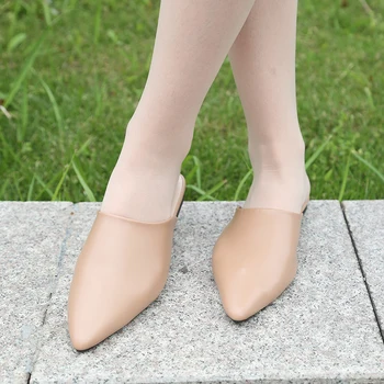 Oda Moterų Mažo Kulno, Šlepetės Mados Mulas Bateliai Smailiomis Kojų Slysta Ponios Sandalas Zapatos Mujer 2020 Zapatos De Mujer