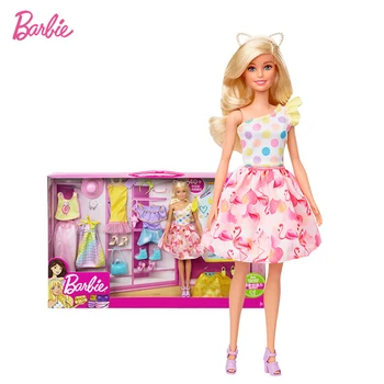 Barbie Mados Saldus Rungtynės Dovanų Dėžutė su Lėlės Drabužių Priedai Nustatyti Girl Dress Up) Žaisti Namuose Žaislas Vaikams GFB83