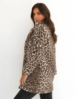 Hirigin 2018 Naujausias Karšto Moterų Žiemos Leopard Purus Vilnos Striukė Kailis Susagstomi Megztiniai Su Gobtuvu Megztinis Viršūnes Clubwear