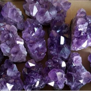 6Pcs Natūralus Ametistas Grupių Geode Violetinė Kvarco Kristalų Mėginių Namų Dekoro