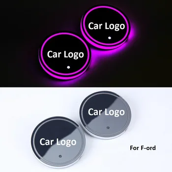 2vnt LED Automobilio Logotipas Vandens Puodelio Padas Žibintai 