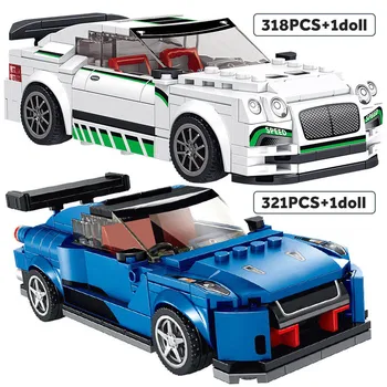 Miestas Superautomobilį Lenktynių Sportinių Automobilių modelių Kūrimo Blokai Kūrėjas Techninės Speed Racer Transporto priemonės Plytų Švietimo Žaislai Vaikams