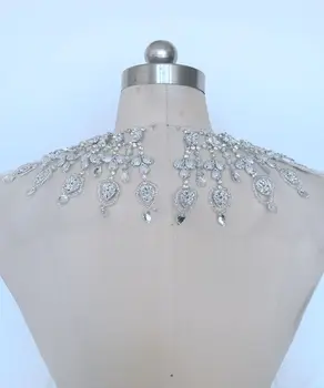 Rankų darbo cirkonio pleistrai siūti ant sidabro kristalų aplikacijos, apdailos vestuvių suknelė priedų