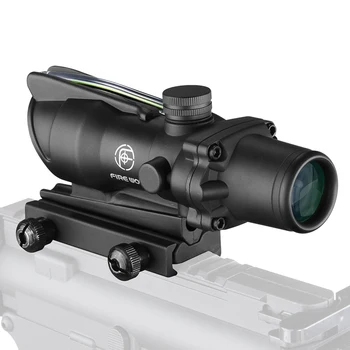 Gaisro Vilkas 4X32 Tactical Rifle Apimties Nekilnojamojo Fiber Optics Green Red Dot Apšviestas Išgraviruotas Tinklelis medžioklės Optikos Vizija Šautuvas