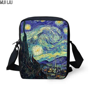 Pritaikytas Krepšys Mokyklos krepšiai Crossbody pečių kuprinę mergaičių paauglių Vincent van Gogh Žvaigždėtą Naktį Spausdinti