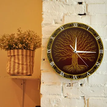 Šiaurės Šventas Simbolis Druidic Medžio, Yggdrasil Sieninis Laikrodis Gyvybės Medis 