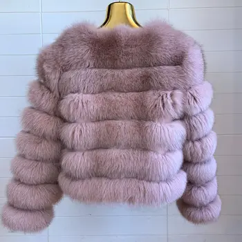 Naujas Nekilnojamojo Kailių Paltai 2020 M. Žiemos Striukė Moterims natūralus didelių vilnos fox fur coat Gatvę šiltas ilgomis rankovėmis nuimama liemenė