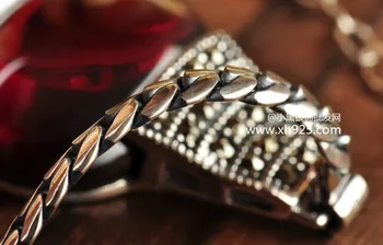 KJJEAXCMY 925 sterlingas sidabro apyrankės asmeninį retro Tailando sidabro apdaila granatas agato papuošalais Praleisti Bai Maoyan pristatymas