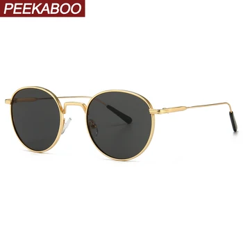 Peekaboo metalo apvalūs akiniai nuo saulės vyrams retro aukso žalia uv400 klasikinės apskritimo, saulės akiniai moterims, dovana vyrų vasara karšta, pardavimas