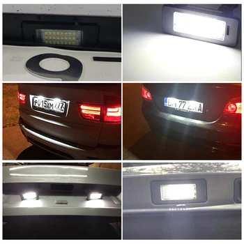 2X LED Automobilių Licenciją Plokštelės Šviesos Priedai 
