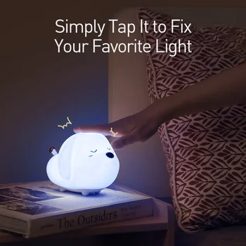 Baseus LED Naktinis Apšvietimas Mielas Gyvūnų Silikono Naktį Lempa Vaikams, Vaikų Įkrovimo Palieskite Jutiklį, Šviesos Kūdikio Miegamojo Puošimas