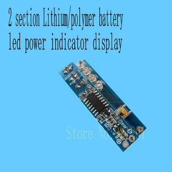 10vnt/daug! dviejų skyrių ličio/polimerų bateriją(7.4 V/8.4 V) LED maitinimo indikatorius ekranas ličio akumuliatoriaus įtampos indikatorius