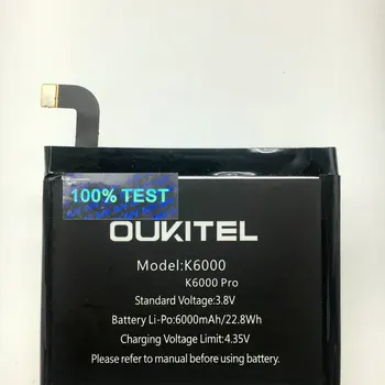 AVY Baterija Oukitel K6000 Pro K6000pro Mobiliojo telefono Li-ion Baterijos 6000mAh Testas