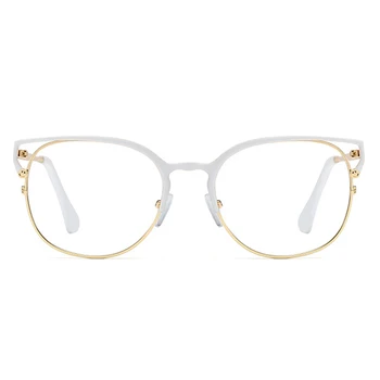 Kachawoo cat eye rėmo akiniai moterims balto aukso recepto akiniai ponios mados apdailos tuščiaviduriai stiliaus 2020 dovanos