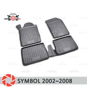 Grindų kilimėliai Renault Simbolis 2002-2008 m. pledai ne slydimo poliuretano purvo apsaugos, vidaus reikalų automobilių optikos reikmenys