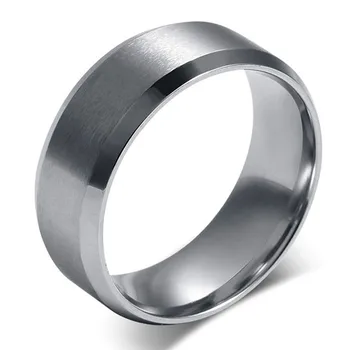 Sidabro spalvos žiedas madingi papuošalai pora žiedai vyrams ir moterims