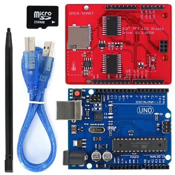 2.8 colių TFT LCD Shield + UNO R3 Lenta su TF kortelė / touch pen / USB kabelis Arduino UNO / Mega2560 / Leonardo