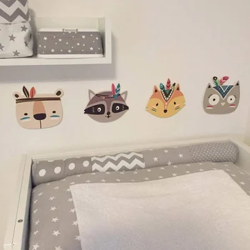 Ins Europos namų dekoravimo animacinių filmų gyvūnų mielas fox sienų lipdukai vaikams kambaryje mediniai miegamojo Spinta sienų apdailai lašas laivas