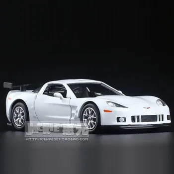 Aukštos Modeliavimas Išskirtinį Diecasts Žaislinės Transporto priemonės: RMZ Stiliaus miesto Automobilis Chevrolet Corvette C6-R 1:36 Lydinio Modelis Vaikams Dovanos