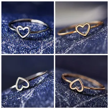 Naujas Minimalistinis Vario Rose Aukso Spalvos Širdies Formos Vestuvinis Žiedas Moters Meilės Piršto Žiedą, kad Geriausias Draugas