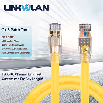 Tinklo RJ45 Ethernet Kabelis Cat8 Sąsiuvinis ryšių Kabelių iš Anksto, pasibaigia (surinktos) Multi-suvyta viela Patch Cord