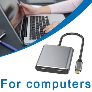 C tipo HDMI suderinamus Adapteris 4K USB C Dual HDMI-USB 3.0 PD Mokestis Port USB-C Keitiklio Kabelį, skirtą 