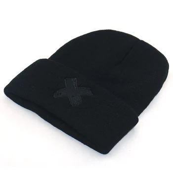 Naujas xxxtentacion skrybėlę, siuvinėjimas medvilnės hip-hop beanie kepurė mados juoda megzti beanies Rudens Žiemos šiltos kepurės unisex