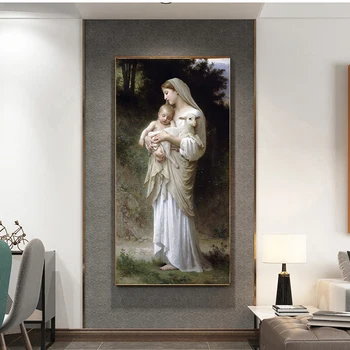 Jėzus Ir Marija Kūdikio Portretas Nuotrauką Siuvinėjimo Mozaika 