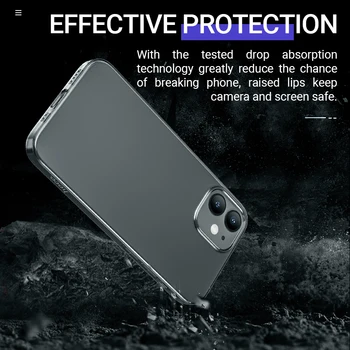 Hoco aišku, telefono dėklas skirtas iPhone 12 mini Pro Max 11 11Pro mobiliojo telefono apsauginė plonas plonas dangtelis lankstus silikonas skaidrus