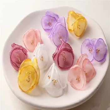 Pavasario stiliaus 30pcs/daug karoliukų spalvų spausdinimo Poliesteris gėlės 