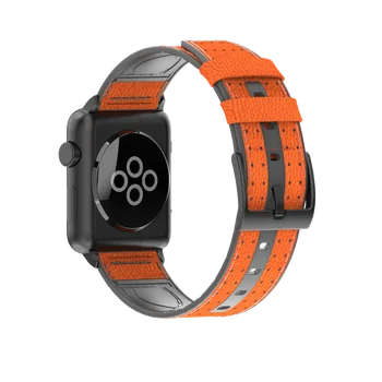 Silikono+Odinis anglies pluošto diržu, Apple watch band 44mm 40mm 42mm 38mm Odos watchband apyrankė 