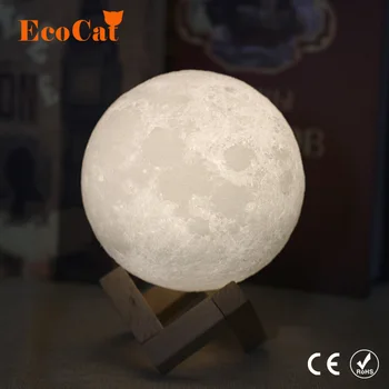 Dropshipping 3D Spausdinimo Mėnulio lempa, LED Nakties šviesos 20CM 18CM 15CM USB Mėnesiena 2 Spalvų Permainingi Jutiklinį Jungiklį, Kūrybos Dovana