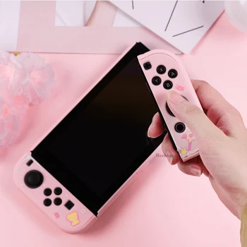 Kawaii Už Nintend Įjungti Pink Atveju Apsaugos Hard Case Shell Nintendos Įjungti Konsolę JoyCon Spalvinga Galinį Dangtelį Nuimti