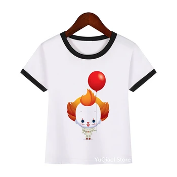 Kawaii vaikams drabužių juokinga Stephen King klounas animacinių filmų spausdinti marškinėlius mergaitės berniukai helovinas dovana vaikams marškinėliai camisetas didmeninės