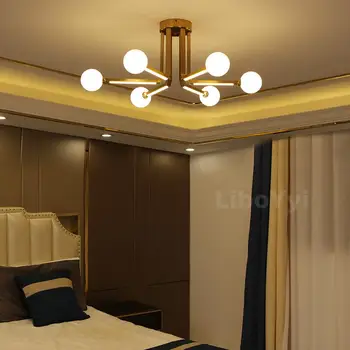 Šiuolaikinių LED Šviestuvo kambarį miegamojo Lubų Liustra valgomasis Juoda/Aukso Liustra Įrenginiai G9 lempučių 90-260V