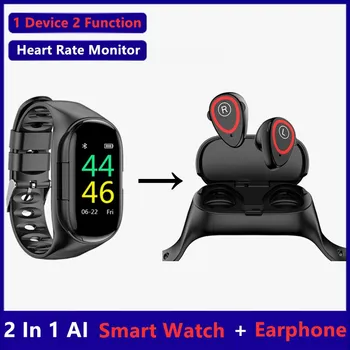 0.96 TFT Spalvotas Ekranas 2 In 1 AI Smart Watch 