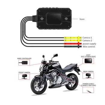 128G Vertus Kontrolės Foto FHD 1080 30f 300W vaizdo Kamera USB Motociklo DVR Priekiniai Galiniai Dvigubas Vairuotojo Vaizdo įrašymo Brūkšnys Cam Moto Bike HD