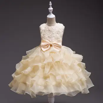 Gėlių Mergaitės Suknelė 2020 Kelio Ilgis Nėrinių Lankas Raukiniai 3D Gėlės Princesė Suknelės Mergina Vestuvių Vakarą Šalies Trumpas Kamuolys Suknelė