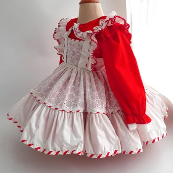 Ispanijos Suknelė Vaikams 2020 Merginos Ispanija Lotia Raudonos Suknelės Kūdikio Gimtadienio Drabužius, Vintage Alice Vakare Kamuolys Chalatai