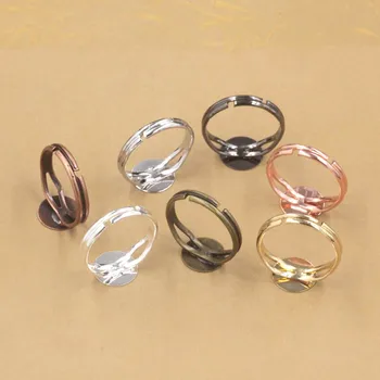 Tuščias Žiedas Parametrai Plokščio Apskritimo Klijų Pagalvėlės Kamėja Cabochons Bazės Aukščio, Žiedai, Papuošalai Išvados Padaryti Multi-color Padengtą